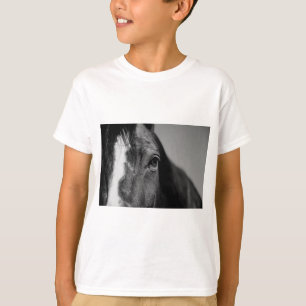 Camiseta Trabalho de arte de Olhos de Cavalo Branco Negro