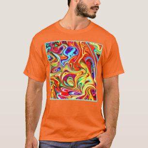 Camiseta Trabalho de arte de Padrão Colorido Vibrante