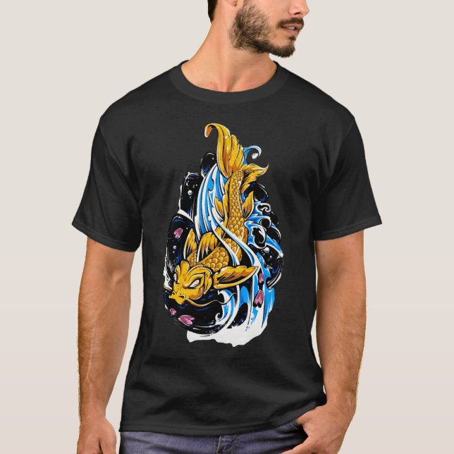 Camiseta Trabalho de Arte de Peixe Koi (Frente)