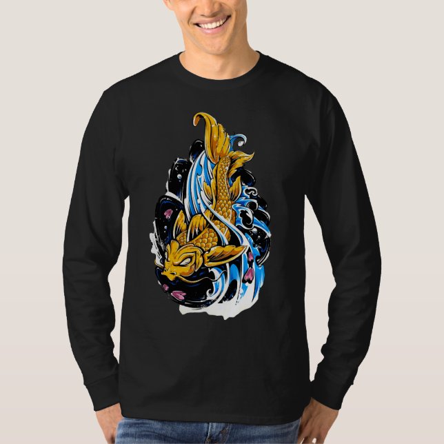 Camiseta Trabalho de Arte de Peixe Koi (Frente)