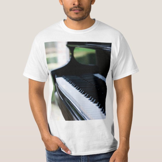 Camiseta Trabalho de arte de Piano Bonito (Frente)