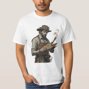 Camiseta trabalho de arte de pintor a vapor