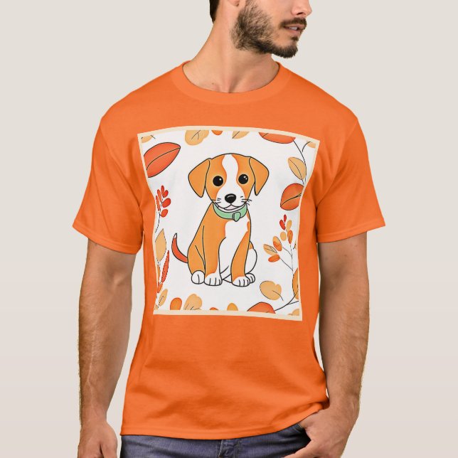 Camiseta Trabalho de arte de queda de puppy (Frente)