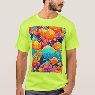 Camiseta Trabalho de arte de recife de coral colorido