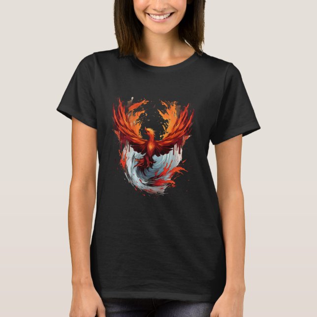 Camiseta Trabalho de arte de Rejuvenescimento Phoenix Fireb (Frente)