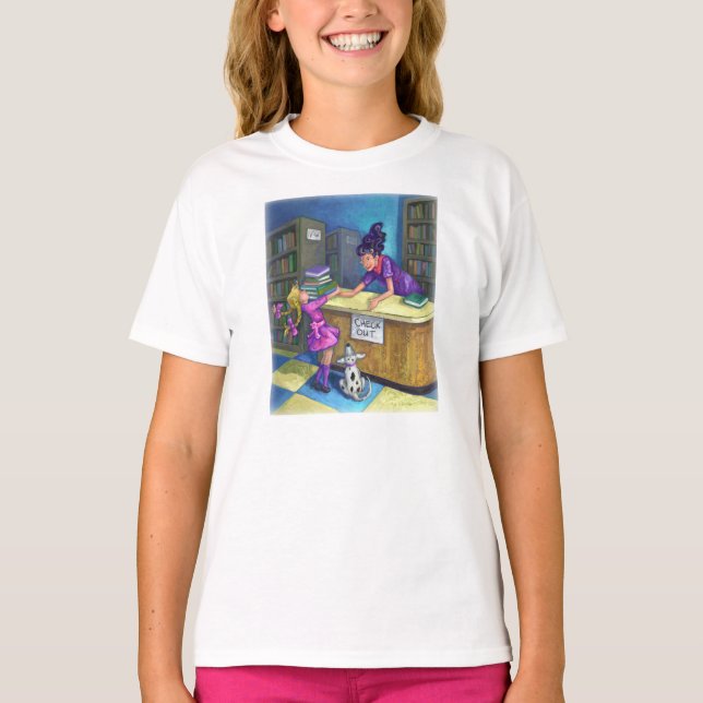 Camiseta Trabalho de arte de Saída de Biblioteca (Frente)