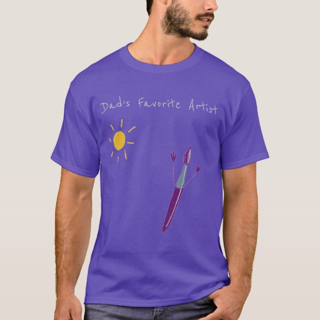 Camiseta Trabalho de arte de seu filho para Pai em uma cami (Frente)