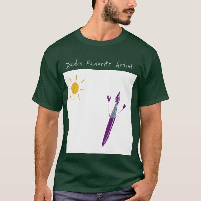 Camiseta Trabalho de arte de seu filho para Pai em uma cami (Frente)