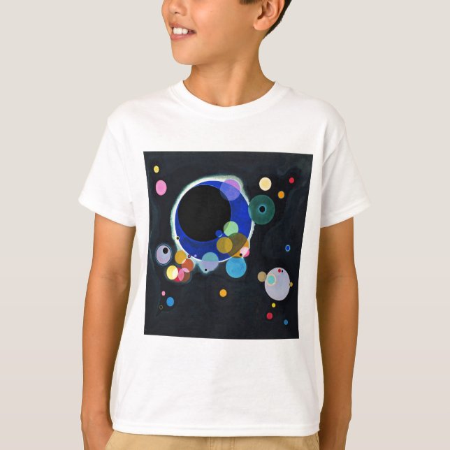 Camiseta Trabalho de arte de Vários Círculos do Kandinsky (Frente)