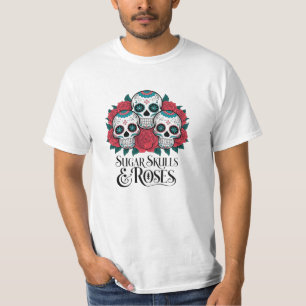 Camiseta Trabalho de arte do Crânio do Açúcar para o Dia do