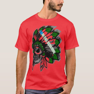 Camiseta Trabalho de arte do crânio nativo americano