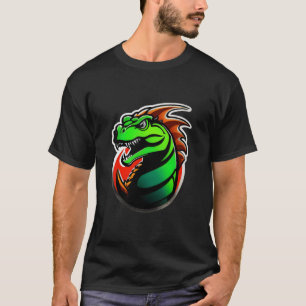 Camiseta Trabalho de arte do Dragão Verde Fierce