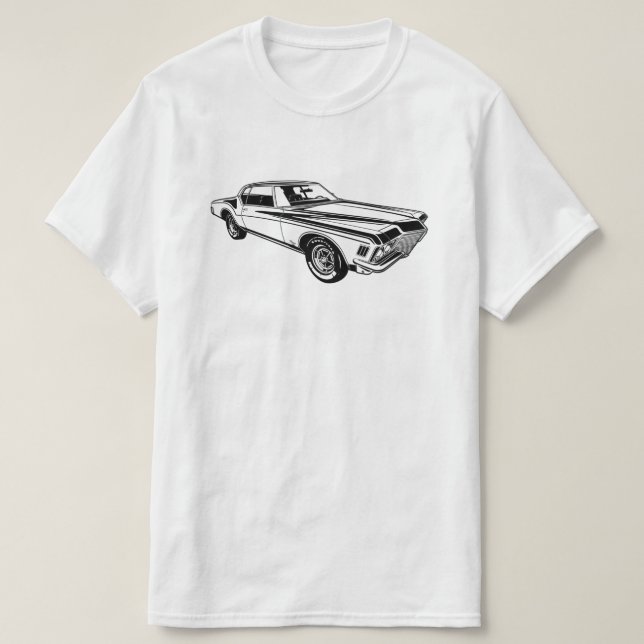 Camiseta Trabalho de arte Illustration Buick Riviera GS 197 (Frente do Design)