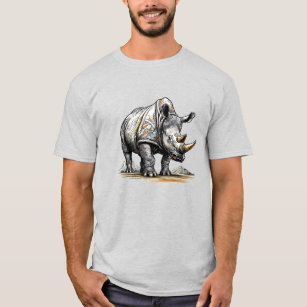 Camiseta Trabalho de Arte Rhino para Impressão Vetor de Cam
