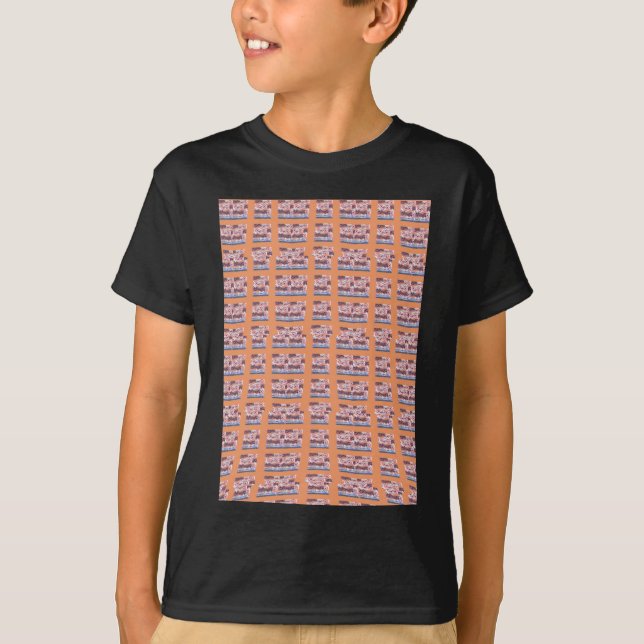 Camiseta Trabalho de arte único e elegante com padrão cardí (Frente)