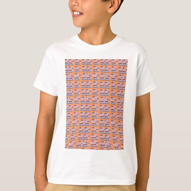 Camiseta Trabalho de arte único e elegante com padrão cardí (Frente)