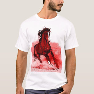 Camiseta Trabalho de arte Vermelho Browny em Execução 