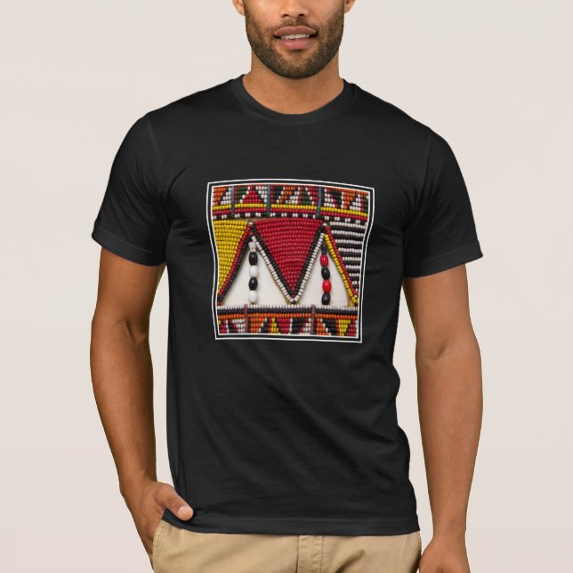 Camiseta Trabalho de Beade Tribal de Maasai (Frente)