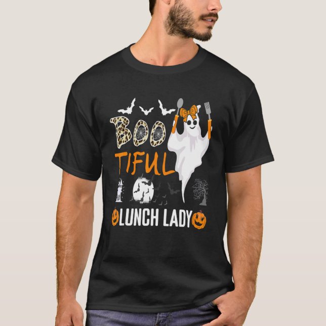 Camiseta Trabalho de Café da Escola de Halloween, Almoço do (Frente)