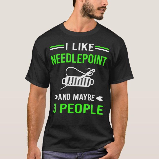 Camiseta Trabalho de Canvas do Needpoint Pessoas Verde 3 (Frente)