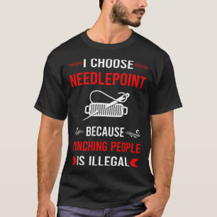 Camiseta Trabalho de Canvas do ponto de agulha