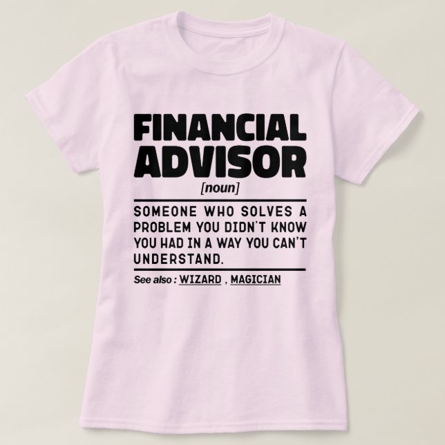 Camiseta Trabalho de consultoria Legal financeira do Noun F (Frente do Design)