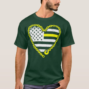 Camiseta Trabalho De Driver De Caminhão De Linha Amarelo Mí