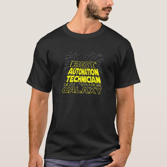 Camiseta Trabalho de Galáxia Legal do Técnico de Automação (Frente)