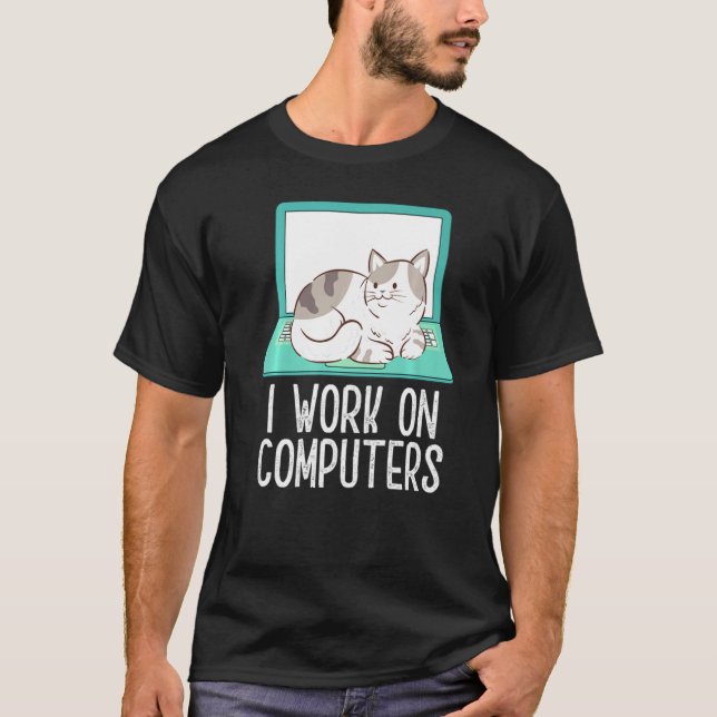 Camiseta Trabalho De Gato Engraçado De Casa (Frente)