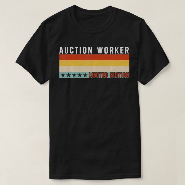 Camiseta Trabalho de Leilão Profissão de Cargo de Cargo do  (Frente do Design)
