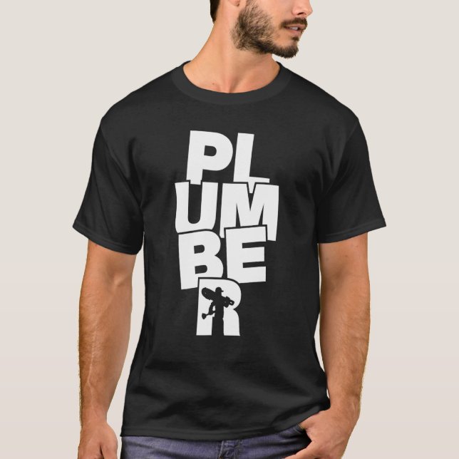 Camiseta Trabalho de Profissão de Canalização - Plumber_1 (Frente)