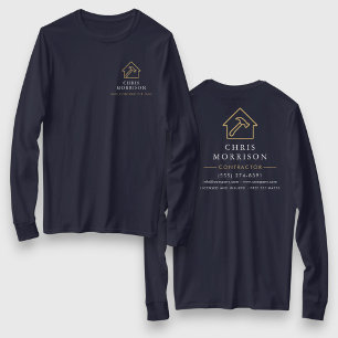 Camiseta Trabalho de Reparo Residencial Contratante Azul Ma
