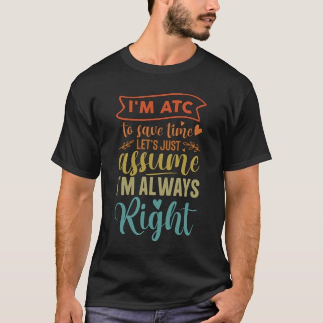 Camiseta Trabalho do controlador de tráfego aéreo Sou ATC S (Frente)