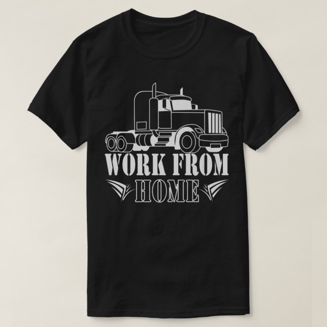 Camiseta trabalho em casa, para o motorista de caminhão (Frente do Design)