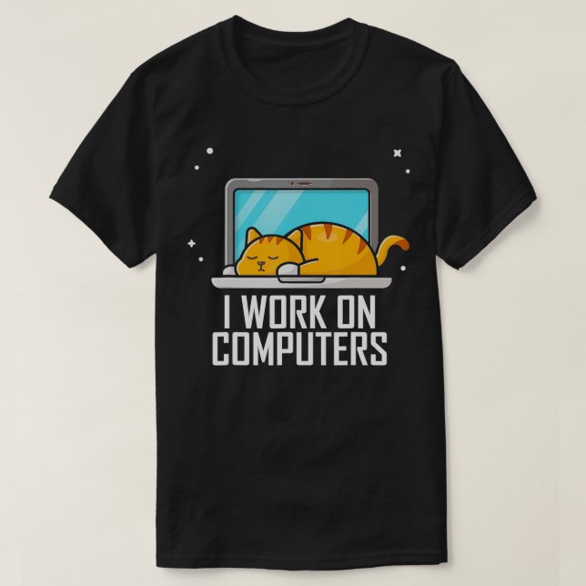 Camiseta Trabalho em Computadores Engraçado Codificação de  (Frente do Design)