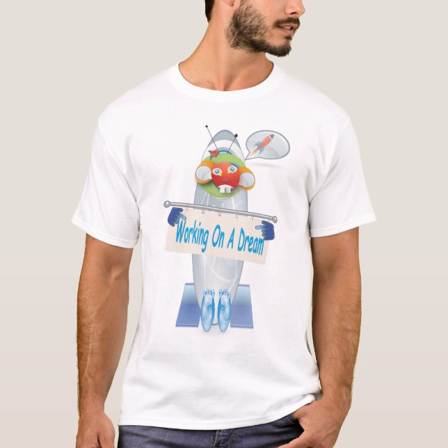 Camiseta Trabalho em um t-shirt ideal (Frente)