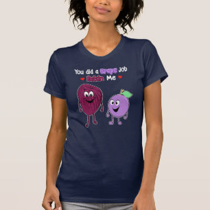 Camiseta Trabalho engraçado da uva da chalaça das frutas