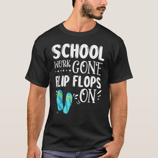 Camiseta Trabalho Escolar Desapareceu Chinelos No Professor (Frente)