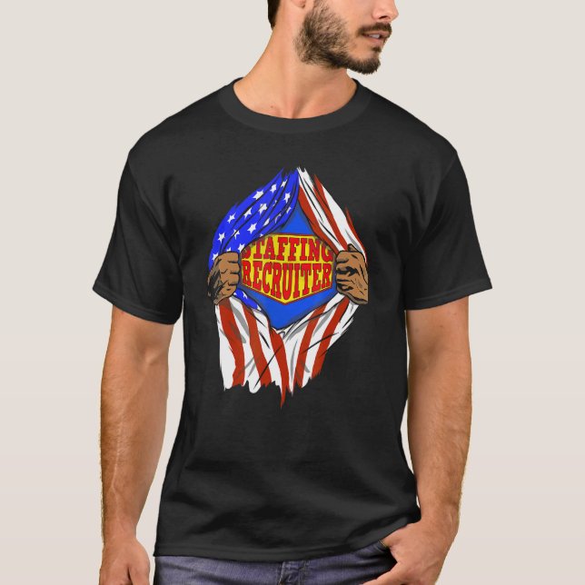 Camiseta Trabalho Herói do Recrutador de Superfuncionários (Frente)