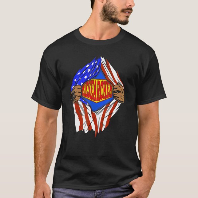 Camiseta Trabalho Herói do Super Pesquisador (Frente)