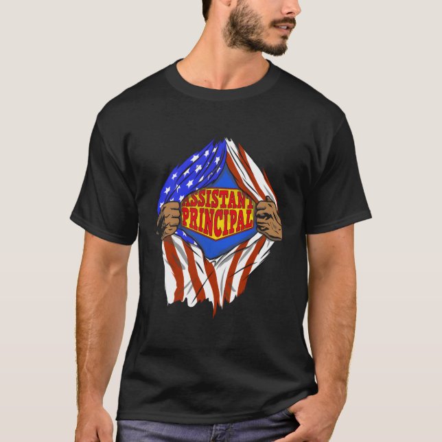 Camiseta Trabalho Herói Principal do Super-Assistente Funny (Frente)