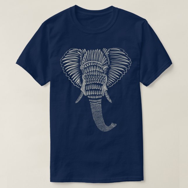 Camiseta Trabalho na Linha de Elefantes Africanos (Frente do Design)