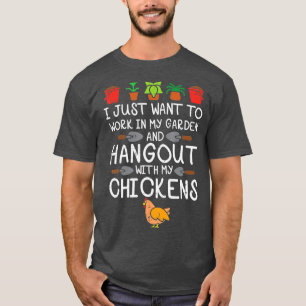 Camiseta Trabalho No Meu Jardim, Galinhas Engraçadas