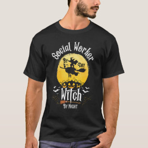 Camiseta Trabalho Social Engraçado Dia das Bruxas Assistent