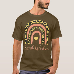 Camiseta Trabalho Social Leopardo Arco-Íris