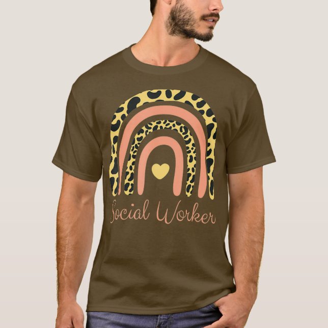 Camiseta Trabalho Social Leopardo Arco-Íris (Frente)
