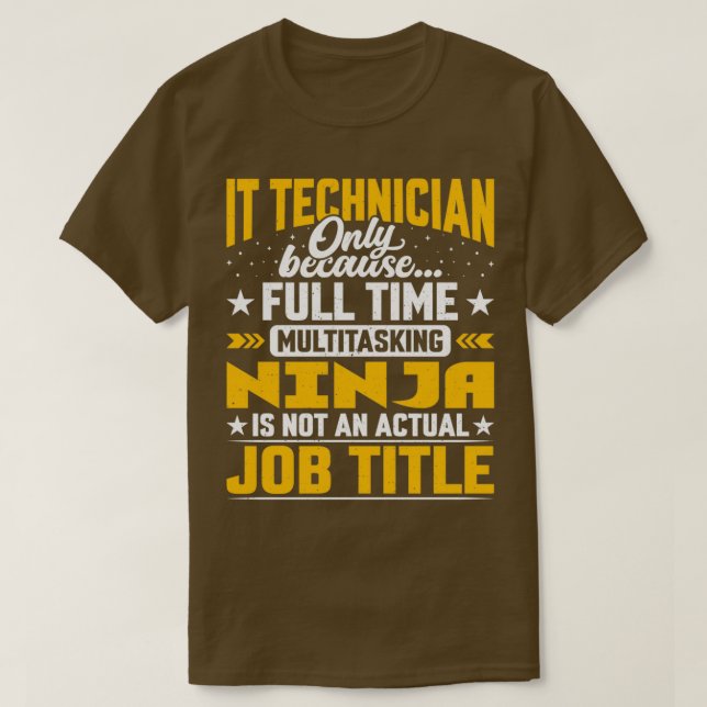 Camiseta Trabalho Tecnológico de Tecnologia da Informação (Frente do Design)