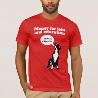 Camiseta Trabalhos de Dinheiro e Educação Filhote de Dogue