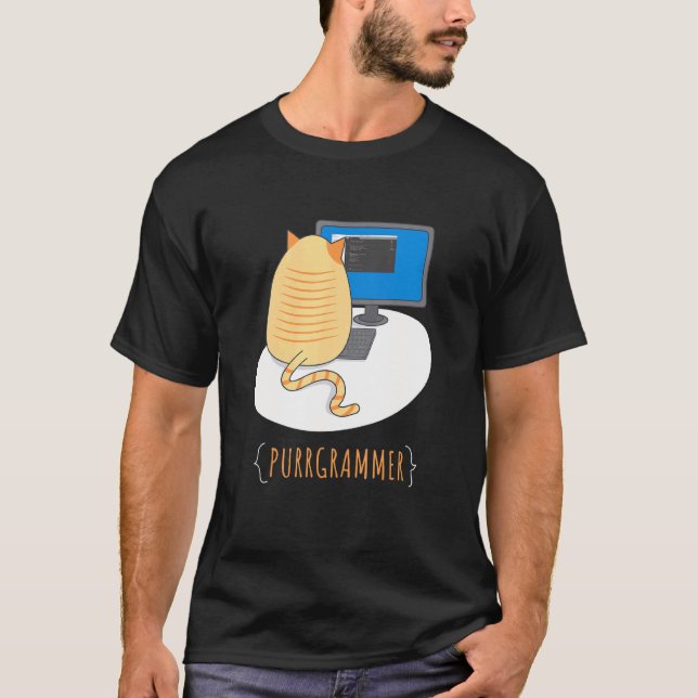 Camiseta Trabalhos De Programador A Partir De Gato Doméstic (Frente)