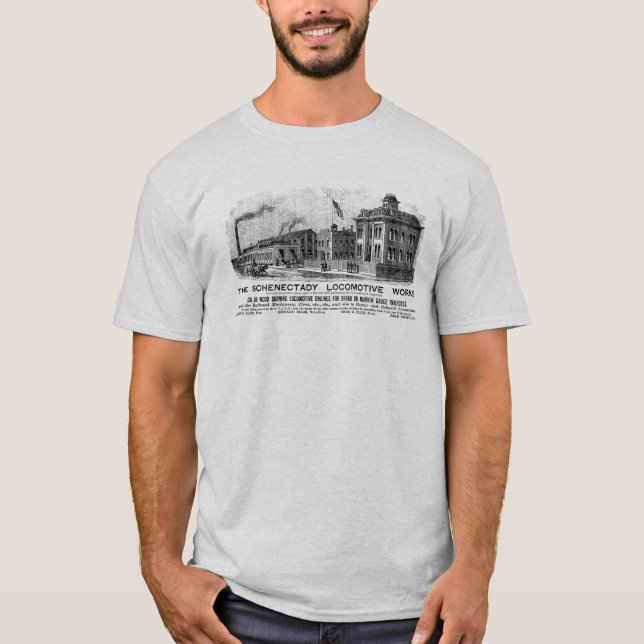 Camiseta Trabalhos locomotivos de Alco-Schenectady, 1870 (Frente)